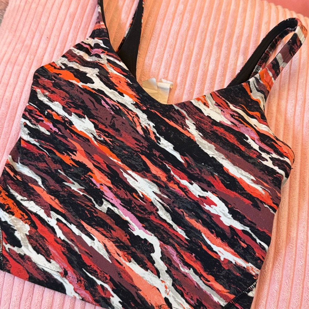 Lululemon Align Tank Top Womens 0 Hyper Flow Pink Multi Abstract Nulu